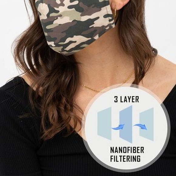 Camo Face Mask with Built In Filter and Nose Bar - Picture 11 of 16